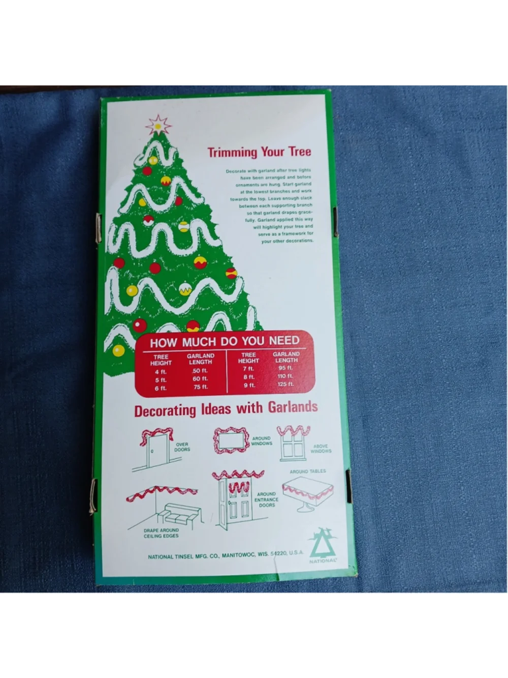 Vtg NOS Rope And Twist Garland 18 Ft 6 Yd Flame Resistance New In Box VHTF